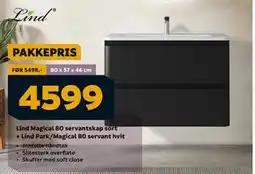 Megaflis Lind Magical 80 servantskap sort + Lind Park/Magical 80 servant hvit, NOK 4599 tilbud