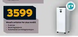 Megaflis Wood’s avfukter for stue mrd22, NOK 3599 tilbud