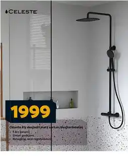 Megaflis Celeste Ely dusjsett matt sort m/dusjtermostat, NOK 1999 tilbud