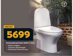 Megaflis Gustavsberg Estetic 8300 C+ hvit, NOK 5699 tilbud