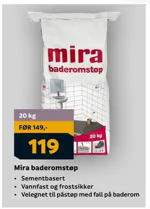 Megaflis Mira baderomstøp, NOK 119 tilbud