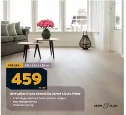 Megaflis BerryAlloc Grand Avenue Ku Damm Aluloc Prime, NOK 459 tilbud