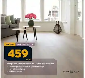 Megaflis BerryAlloc Grand Avenue Ku Damm Aluloc Prime, NOK 459 tilbud