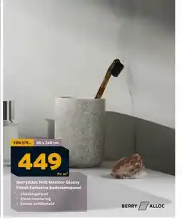 Megaflis BerryAlloc Hvit Marmor Glossy Finish Exclusive baderomspanel, NOK 449 tilbud