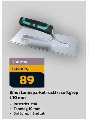 Megaflis Bihui tannsparkel rustfri softgrep t 10 mm, NOK 89 tilbud