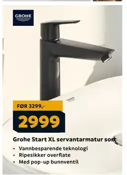 Megaflis Grohe Start XL servantarmatur sort, NOK 2999 tilbud