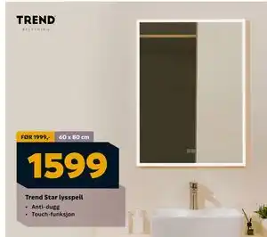 Megaflis Trend Star lysspeil, NOK 1599 tilbud