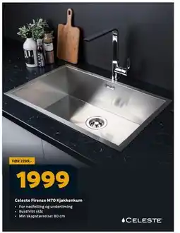Megaflis Celeste Firenze M70 Kjøkkenkum, NOK 1999 tilbud