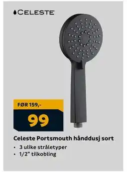 Megaflis Celeste Portsmouth hånddusj sort, NOK 99 tilbud