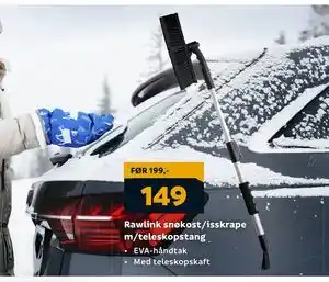 Megaflis Rawlink snøkost/isskrape m/teleskopstang, NOK 149 tilbud