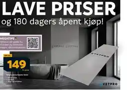 Megaflis Vetpro våtromsplate 12mm, NOK 149 tilbud