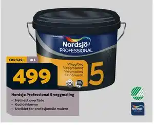 Megaflis Nordsjø Professional 5 veggmaling, NOK 499 tilbud