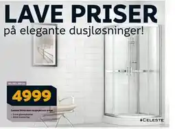 Megaflis Celeste Silvia buet dusjkabinett krom, NOK 4999 tilbud