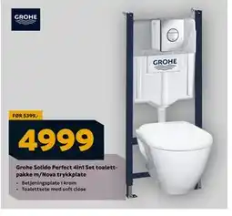 Megaflis Grohe Solido Perfect 4in1 Set toalettpakke m/Nova trykkplate, NOK 4999 tilbud