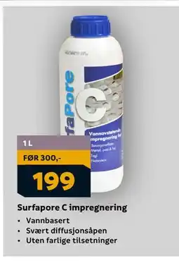 Megaflis Surfapore C impregnering, NOK 199 tilbud