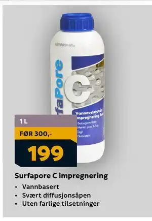 Megaflis Surfapore C impregnering, NOK 199 tilbud