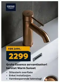 Megaflis Grohe Essence servantbatteri børstet Warm Sunset, NOK 2299 tilbud