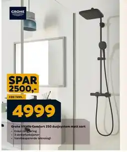Megaflis Grohe Vitalio Comfort 250 dusjsystem matt sort, NOK 4999 tilbud