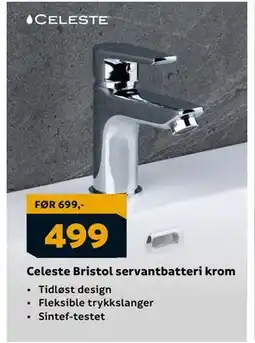 Megaflis Celeste Bristol servantbatteri krom, NOK 499 tilbud