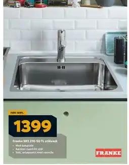 Megaflis Franke SRX 210-50 TL stålvask, NOK 1399 tilbud