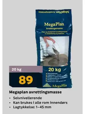 Megaflis Megaplan avrettingsmasse, NOK 89 tilbud