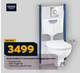 Megaflis Grohe Solido 5-i-1 set komplett innbyggingstoalett, NOK 3499 tilbud