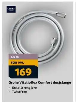 Megaflis Grohe Vitalioflex Comfort dusjslange, NOK 169 tilbud