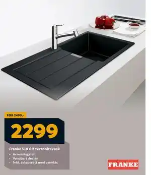 Megaflis Franke SID 611 tectonitevask, NOK 2299 tilbud