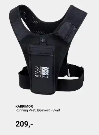 XXL Sport KARRIMOR Running vest, løpevest - svart tilbud