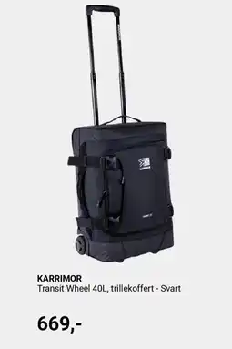 XXL Sport KARRIMOR Transit wheel 40l, trillekoffert - svart tilbud