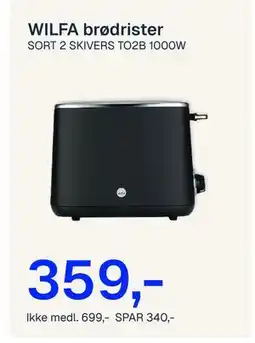 Jernia WILFA brødrister, NOK 699, Medlemspris tilbud