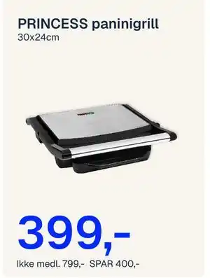 Jernia PRINCESS paninigrill, NOK 799, Medlemspris tilbud