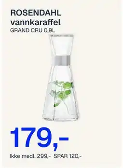Jernia ROSENDAHL vannkaraffel, NOK 299, Medlemspris tilbud