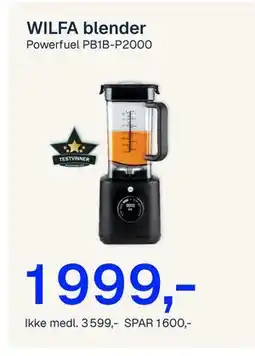 Jernia WILFA blender, NOK 3599, Medlemspris tilbud