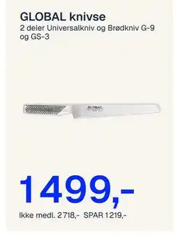 Jernia GLOBAL knivse, NOK 2718, Medlemspris tilbud
