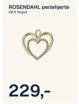 Jernia ROSENDAHL perlehjerte, NOK 229 tilbud