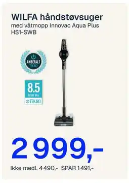 Jernia WILFA håndstøvsuger, NOK 4490, Medlemspris tilbud