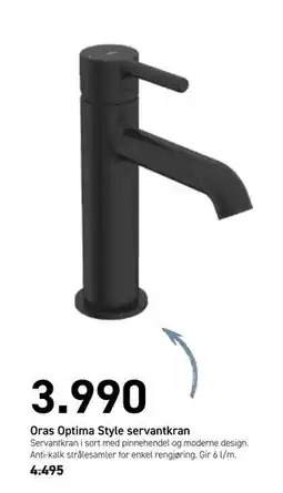 Comfort Oras Optima Style servantkran, NOK 3990 tilbud