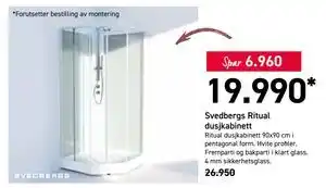 Svedbergs Ritual dusjkabinett, NOK 19990