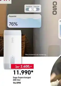 Comfort Saga Supercharged 200 liter, NOK 11990 tilbud