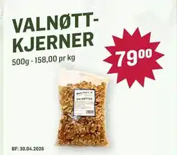 Holdbart VALNØTT-KJERNER, NOK 79 tilbud