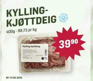 Holdbart KYLLINGKJØTTDEIG, NOK 39.9 tilbud