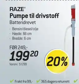 Thansen Pumpe til drivstoff, NOK 199.2 tilbud