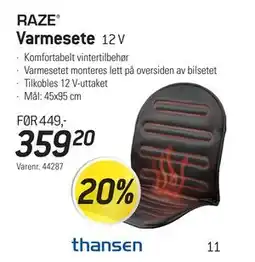 Thansen Varmesete, NOK 359.2 tilbud