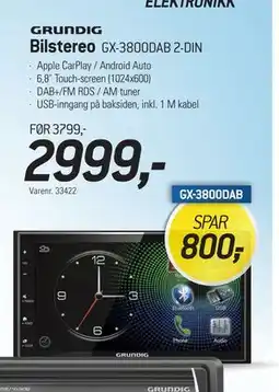 Thansen Bilstereo, NOK 2999 tilbud