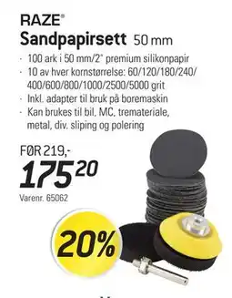 Thansen Sandpapirsett, NOK 175.2 tilbud