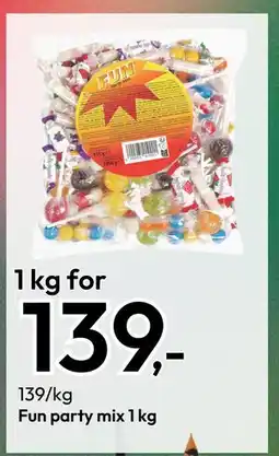 Gigaboks Fun party mix 1 kg., NOK 139 tilbud