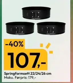 Gigaboks Springformsett 22/24/26 cm, NOK 107 tilbud