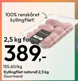 Gigaboks Kyllingfilet naturell 2,5 kg, NOK 389 tilbud