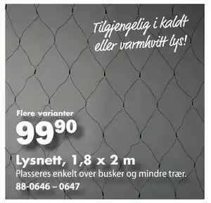 Biltema Lysnett, 1,8 x 2 m, NOK 99.9 tilbud